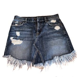 7 for all mean kind frayed skirt